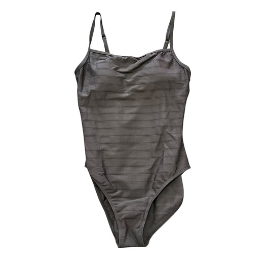 BLACK RIBBED ONE PC SWIMSUIT 100 SZ 8
