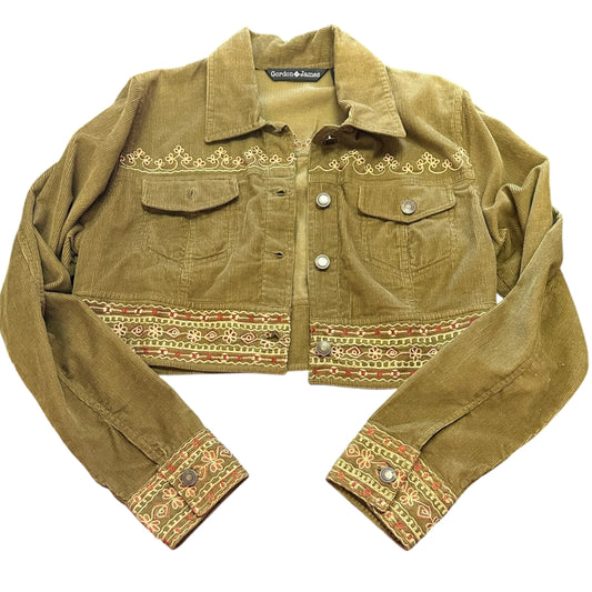 GORDON JAMES GREEN CORDUROY JACKET EMBROIDERED Y2K 100 MEDIUM