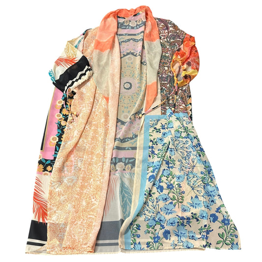 BEIGE COLORFUL KIMONO PUFF SLEEVES 282 OS