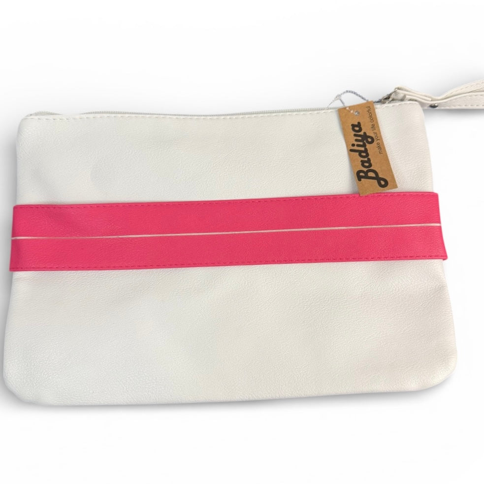 BADIYA WHITE PINK CLUTCH NWT 241