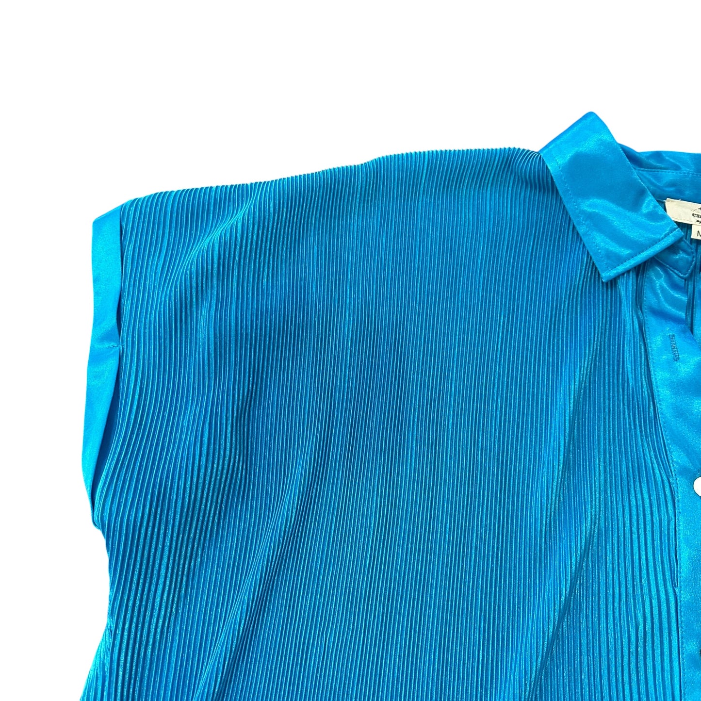 ENTRO BLUE PLEATED 2 PC WIDE LEG PANTS SUIT 100 MEDIUM