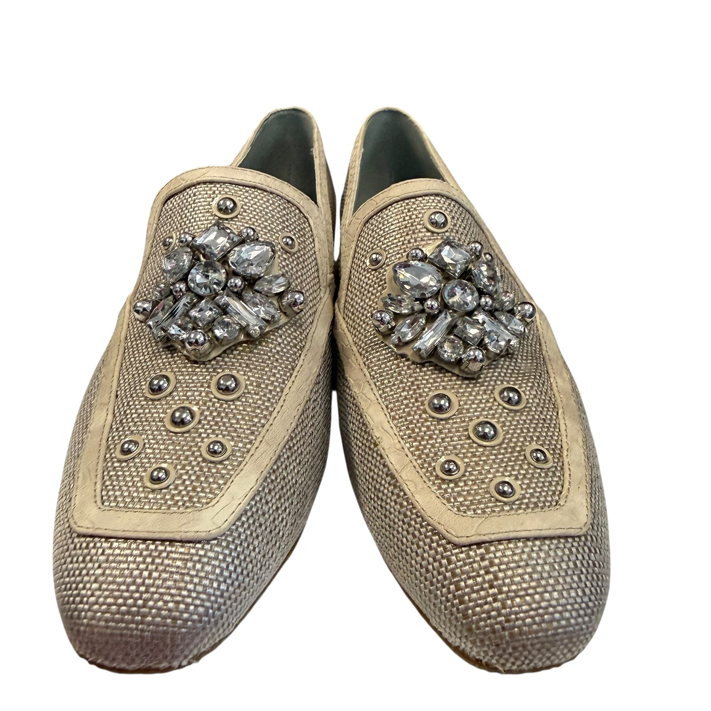 DONALD PLINER REZZA LOAFERS SQUARE TOO JEWELED 26 NEW SZ 10