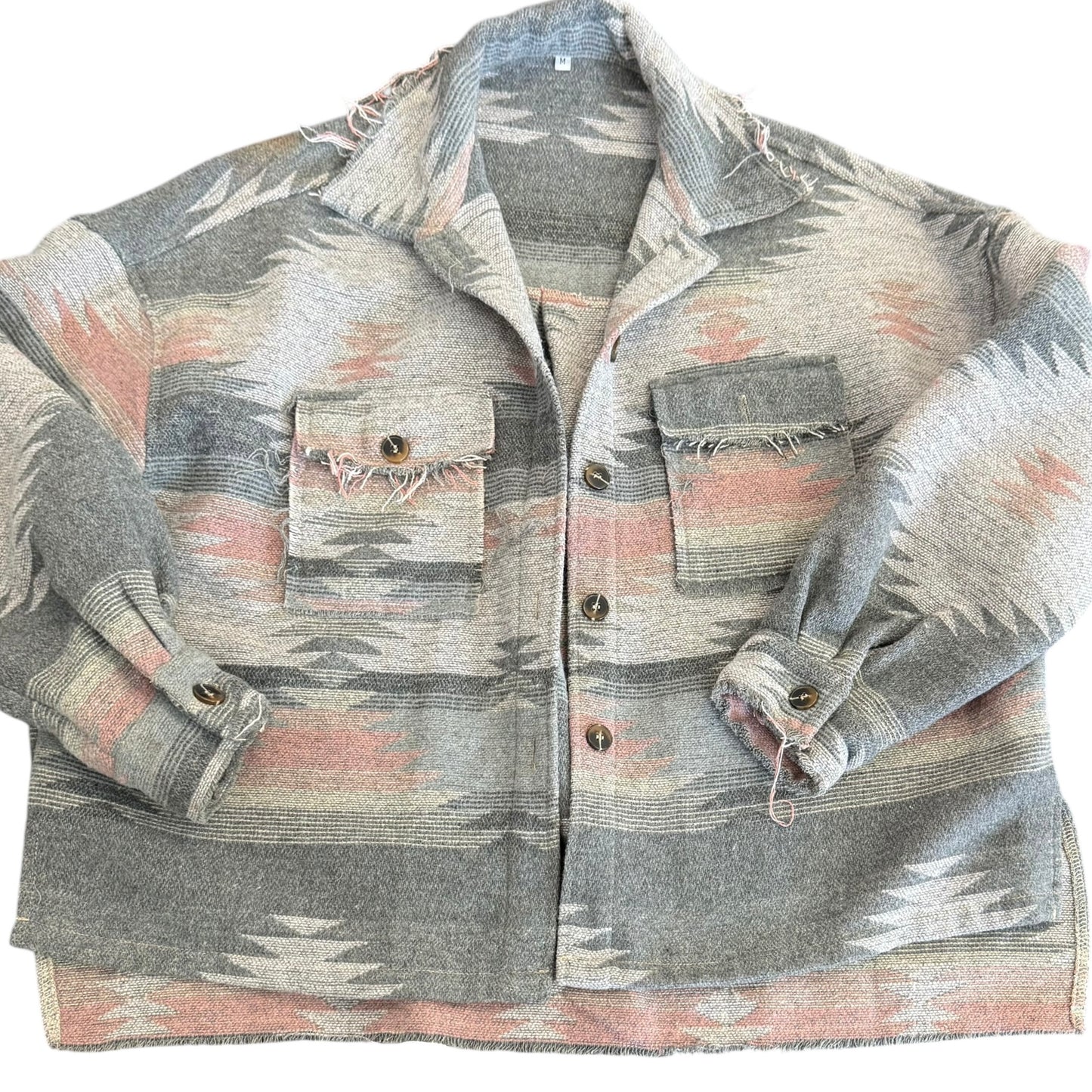 GRAY PINK SOUTHWESTERN JACKET 100 MEDIUM