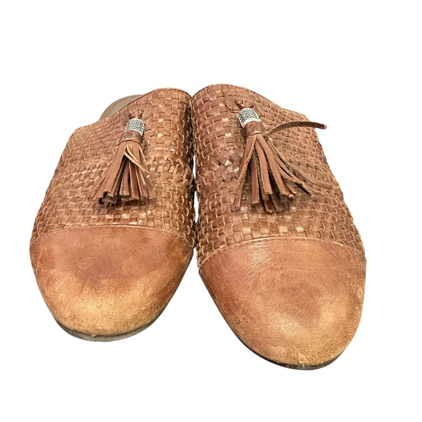 BRIGHTON BROWN LEATHER MULES 100 SZ 7