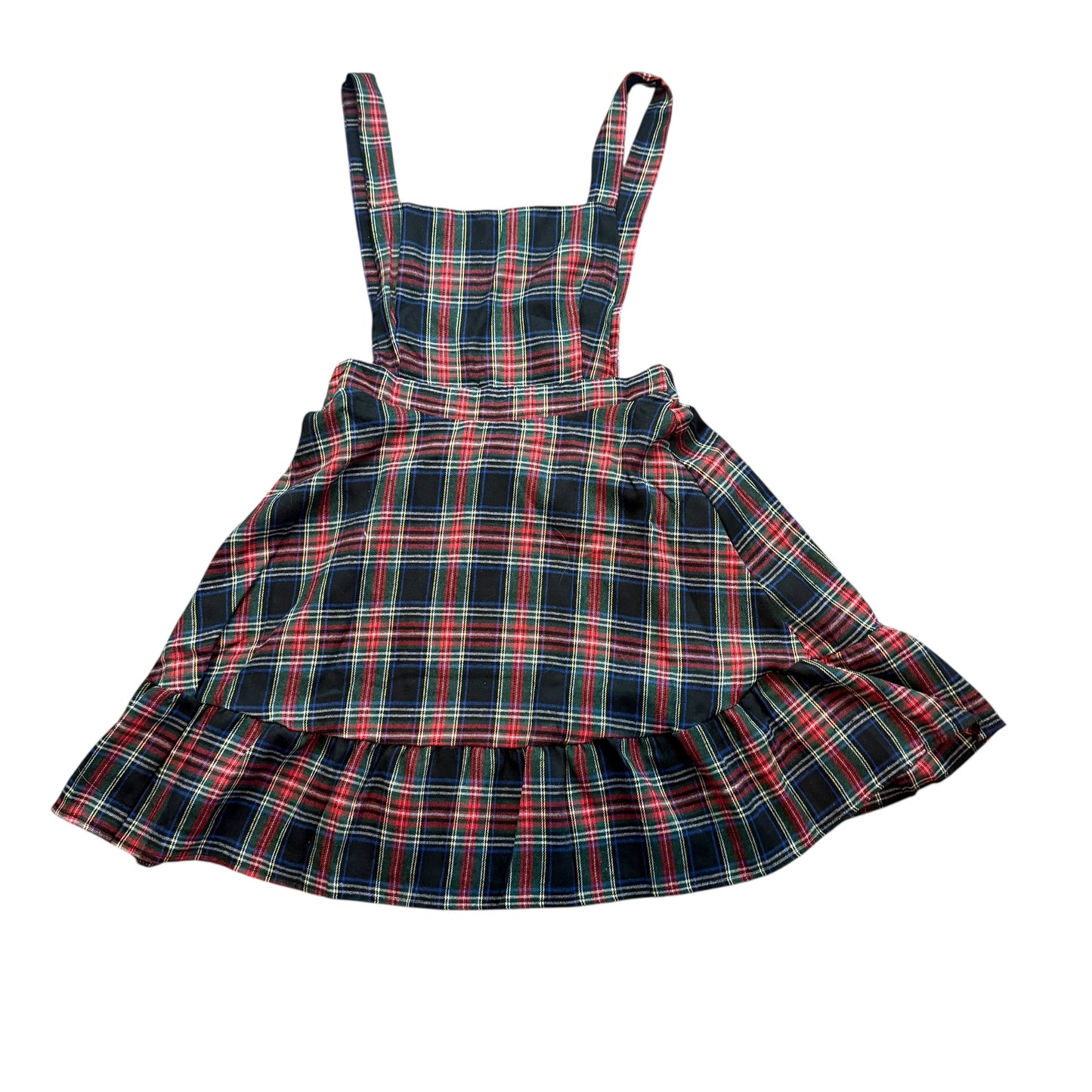 OVERALL PLAID DRESS BLACK SUSPENDER SKIRT NWOT 100 XL
