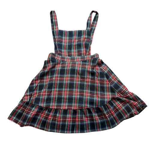 OVERALL PLAID DRESS BLACK SUSPENDER SKIRT NWOT 100 XL