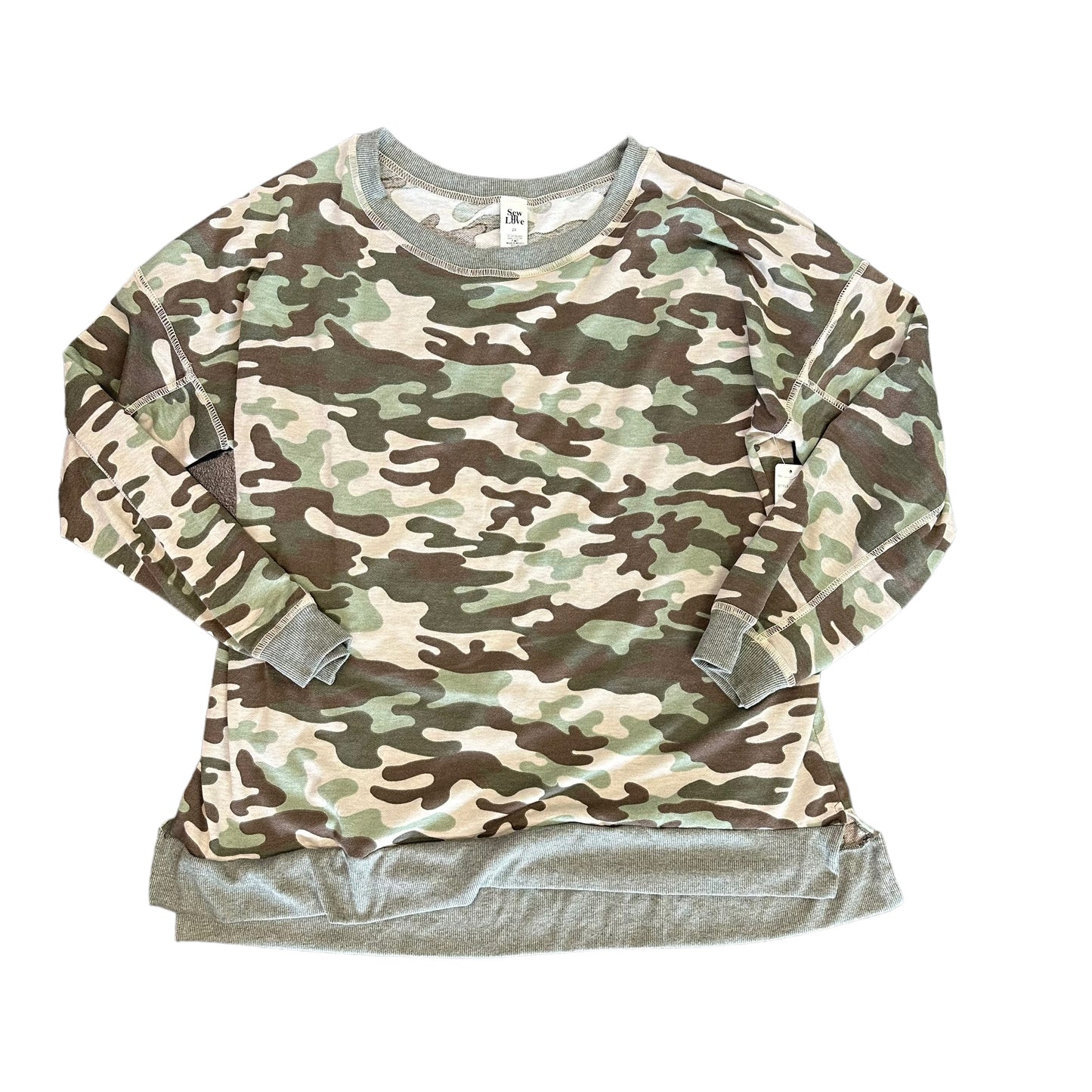 SEW IN LOVE CAMO THIN SWEATSHIRT- NWOT - 2x - 125