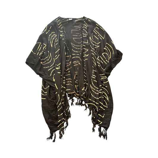 BLACK TAN KIMONO FRINGE 226 ONE SIZE
