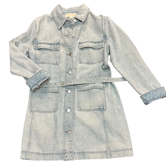 MICHAEL KORS BLUE DENIM BELTED SHIRT DRESS 38 Sz 12