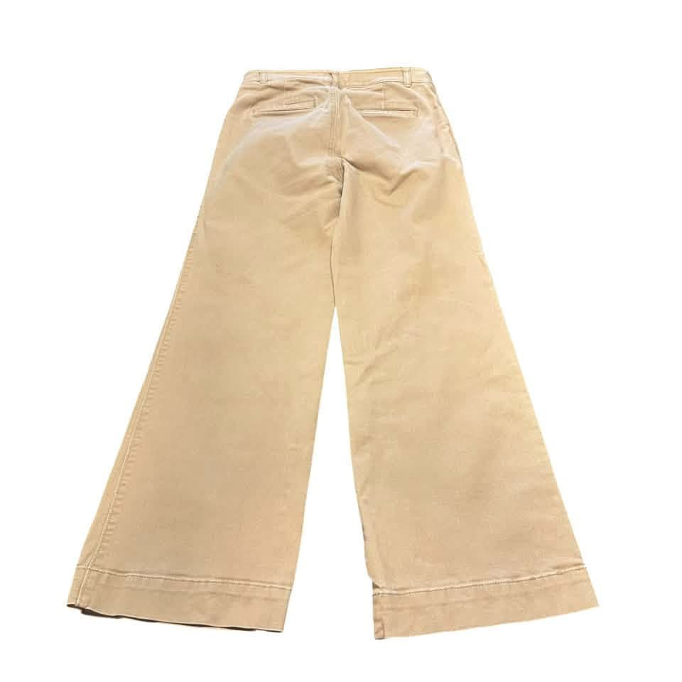 LOFT TAN JEANS WIDE LEG CROPPED HIGH RISE 100 SZ 0P
