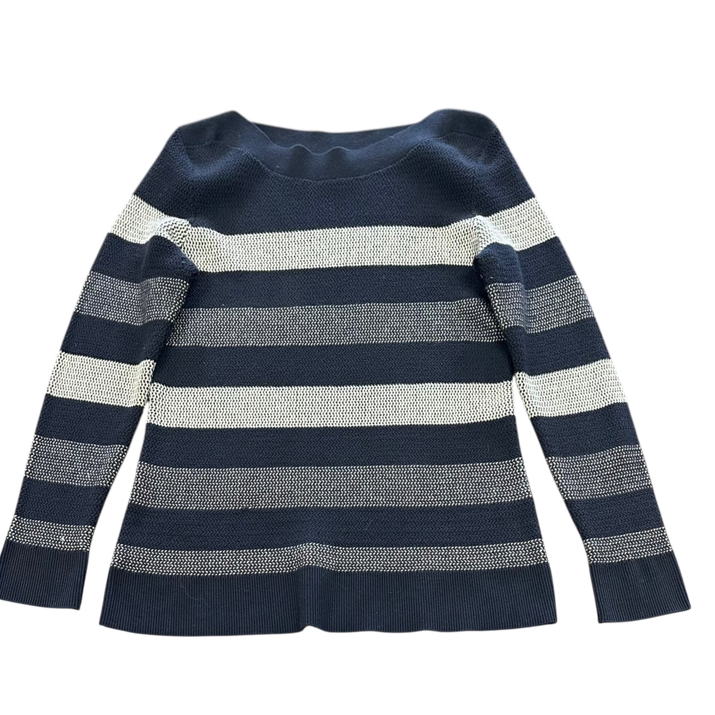 MARKET & SPRUCE NAVY WHITE SWEATER 233 LARGE