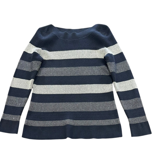 MARKET & SPRUCE NAVY WHITE SWEATER 233 LARGE