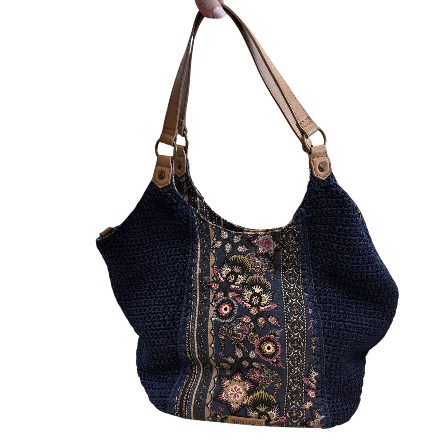 SACKROOTS ROMA SHOPPER SHOULDER BAG NAVY SPIRIT DESERT 216