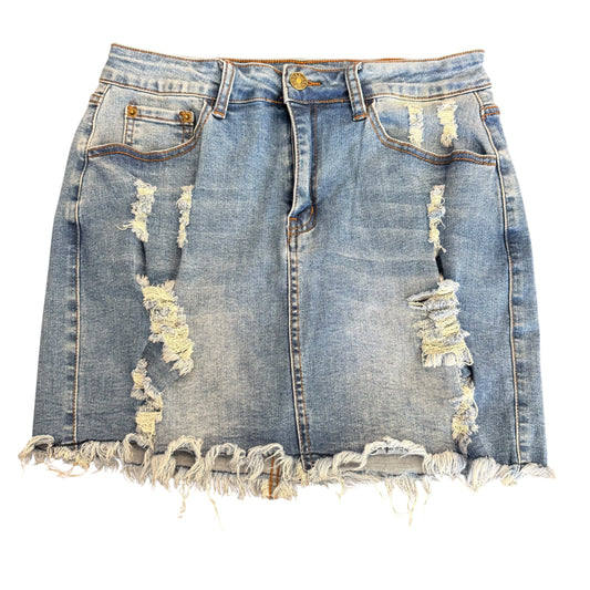 DENIM BLUE JEAN MINI SKIRT 100 MEDIUM
