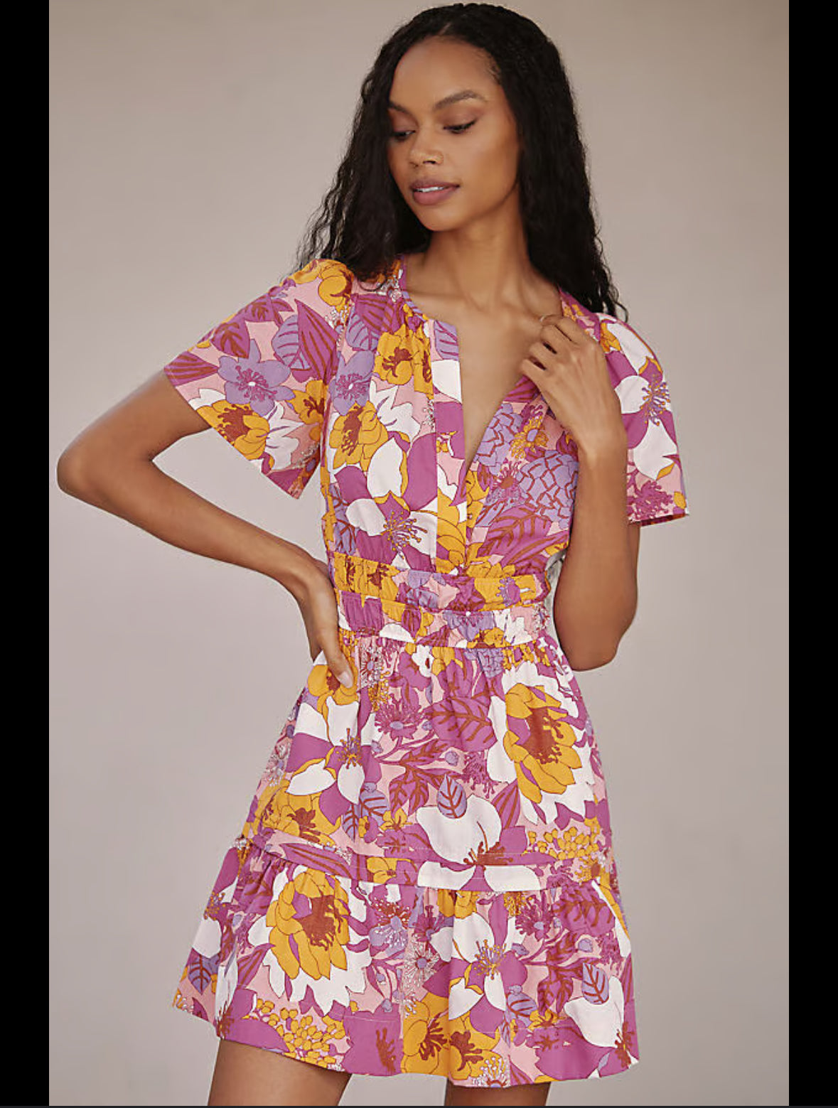 ANTHROPOLOGIE SOMERSET MINI FLORAL DRESS 123 3X