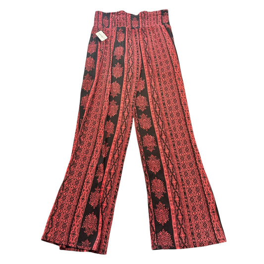 PEACE PEARLS RED BLACK WIDE LEG GAUZE 63 SMALL