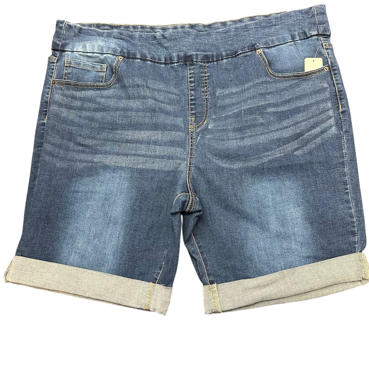 TERRA & SKY DENIM PULL ON SHORTS 7 2X