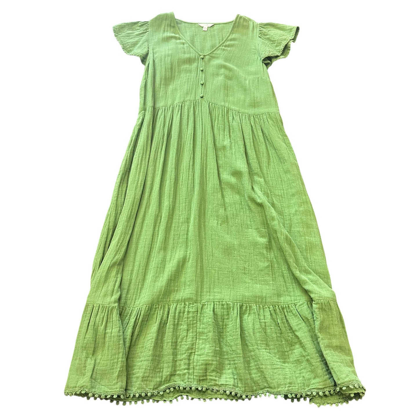TIME & TRU GREEN MIDI DRESS XL