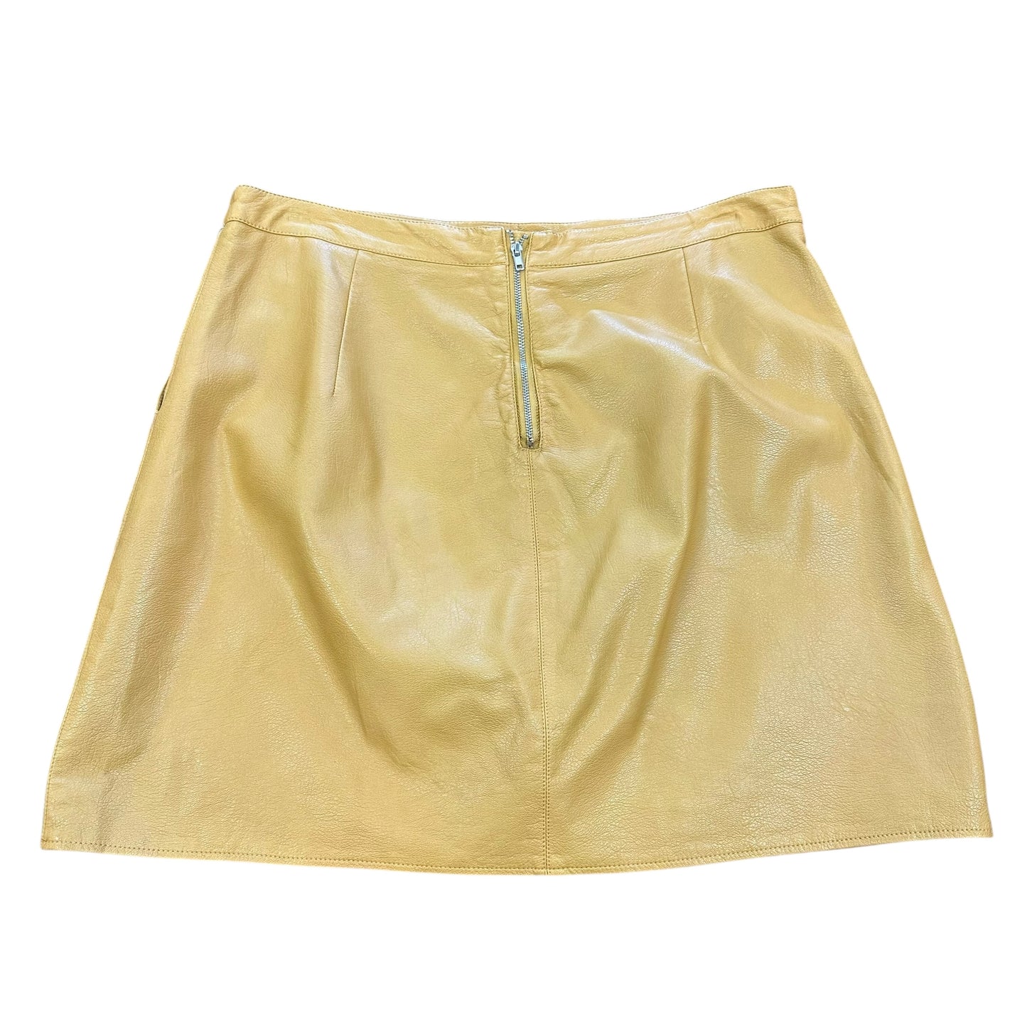 FOREVER 21 FAUX LEATHER MUSTARD YELLOW SKIRT 141 XL