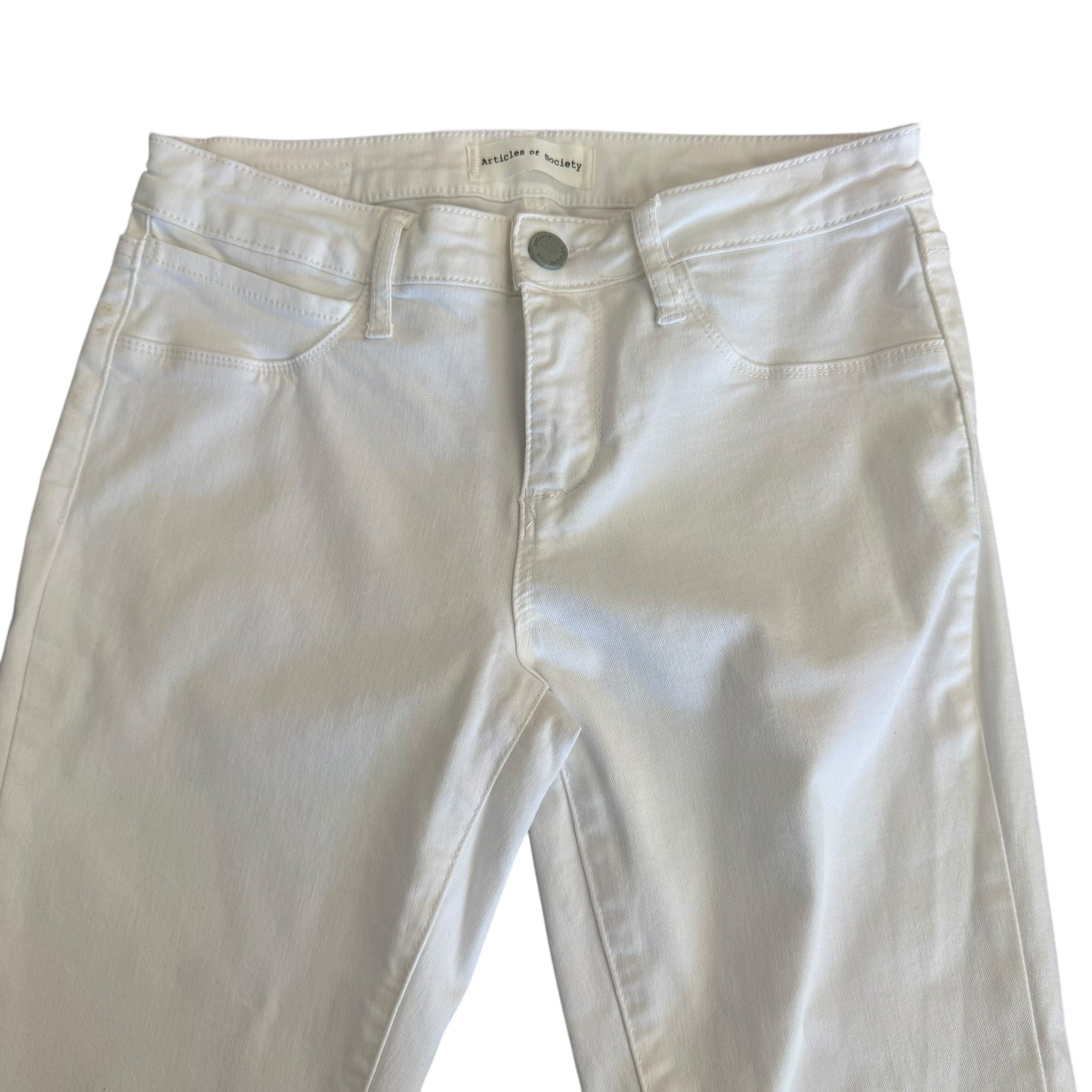 ARTICLES OF SOCIETY WHITE DENIM FLARE JEANS 100 SZ 26