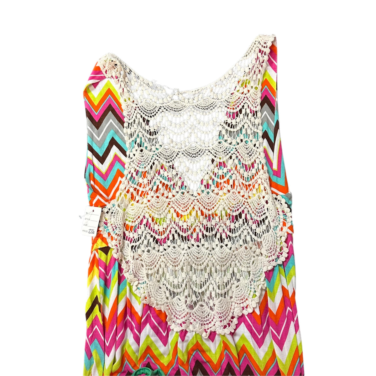 MACBETH COLLECTIO CHEVRON COLORFUL DRESS 276 LARGE *FLAW