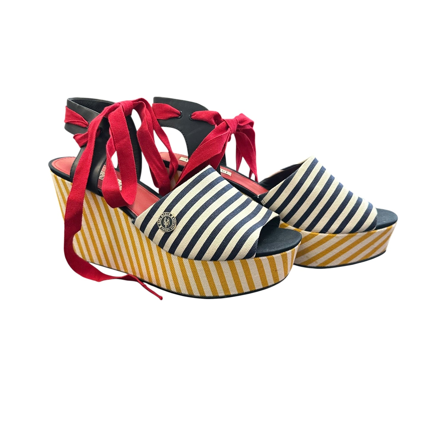 TOMMY HILFIGER GIGI HADID STRIPE WEDGE 276 SZ 9.5