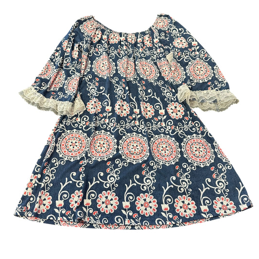 2B TOGETHER NAVY WHITE DRESS 276 LARGE