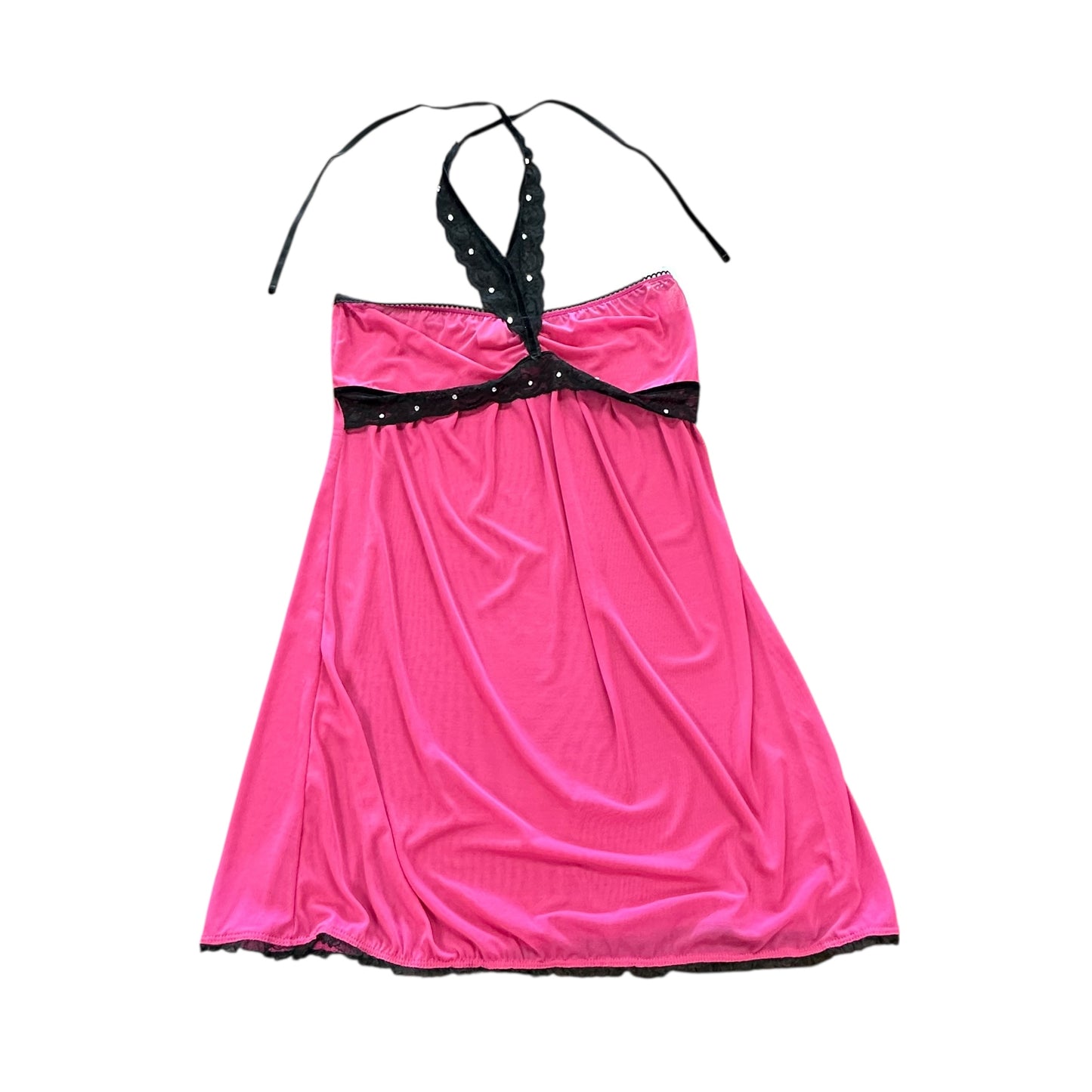 DREAMGIRL PINK BLACK LACE LINGERIE 158 MEDIUM