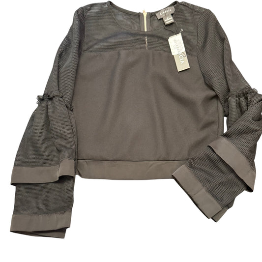 GARCIA BLACK BLOUSE NET RUFFLE SLEEVES NWT 100 MEDIUM