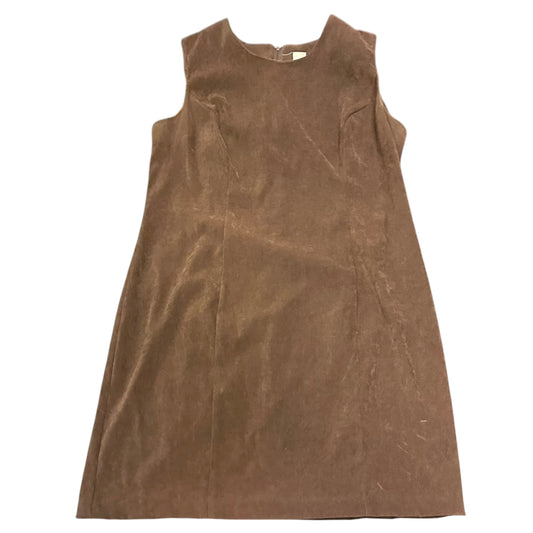 VINTAGE BROWN FAUX SUEDE SHEATH DRESS BACK ZIP 100 SZ 12