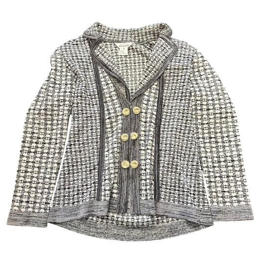 MISOOK BLACK WHITE HOUNDSTOOTH BLAZER 216 MEDIUM