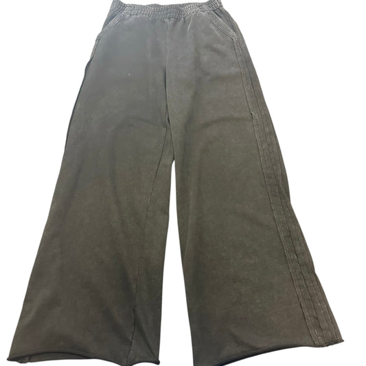 UMGEE BLACK WIDE LEG STONE WASH SWEATPANTS 14 MEDIUM