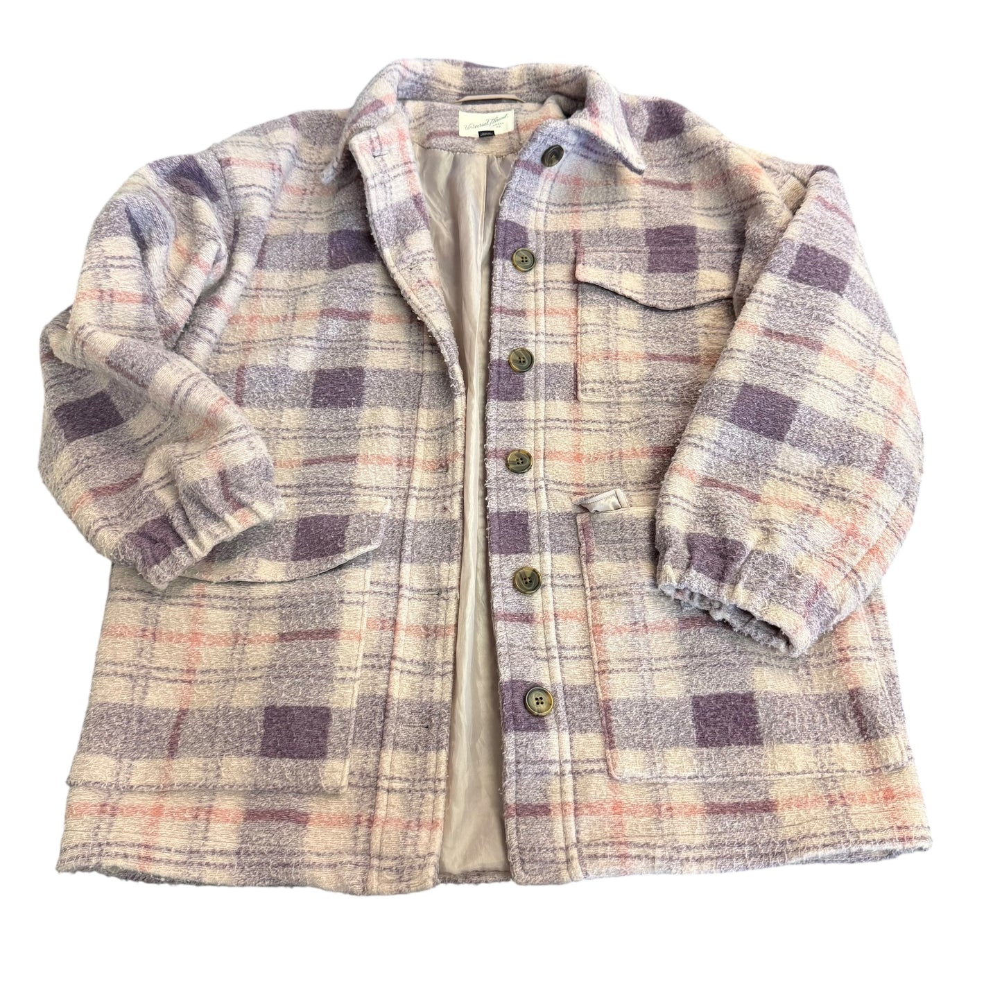 UNIVERSAL THREADS PURPLE PASTEL PLAID COAT 38 SMALL