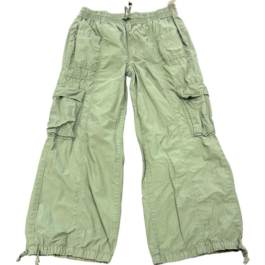 AERIE GREEN WIDE LEG CARGO PANTS 26 MEDIUM