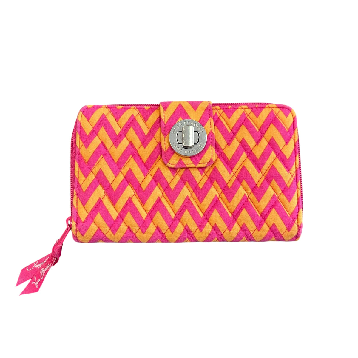 PINK ORANGE VERA BRADLEY ZIP AROUND WALLET 258