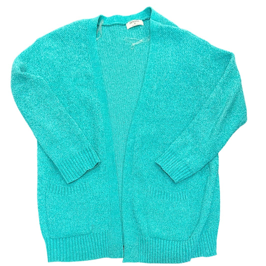 ZENANA TURQUOISE CHENILLE OPEN CARDIGAN 38 MEDIUM