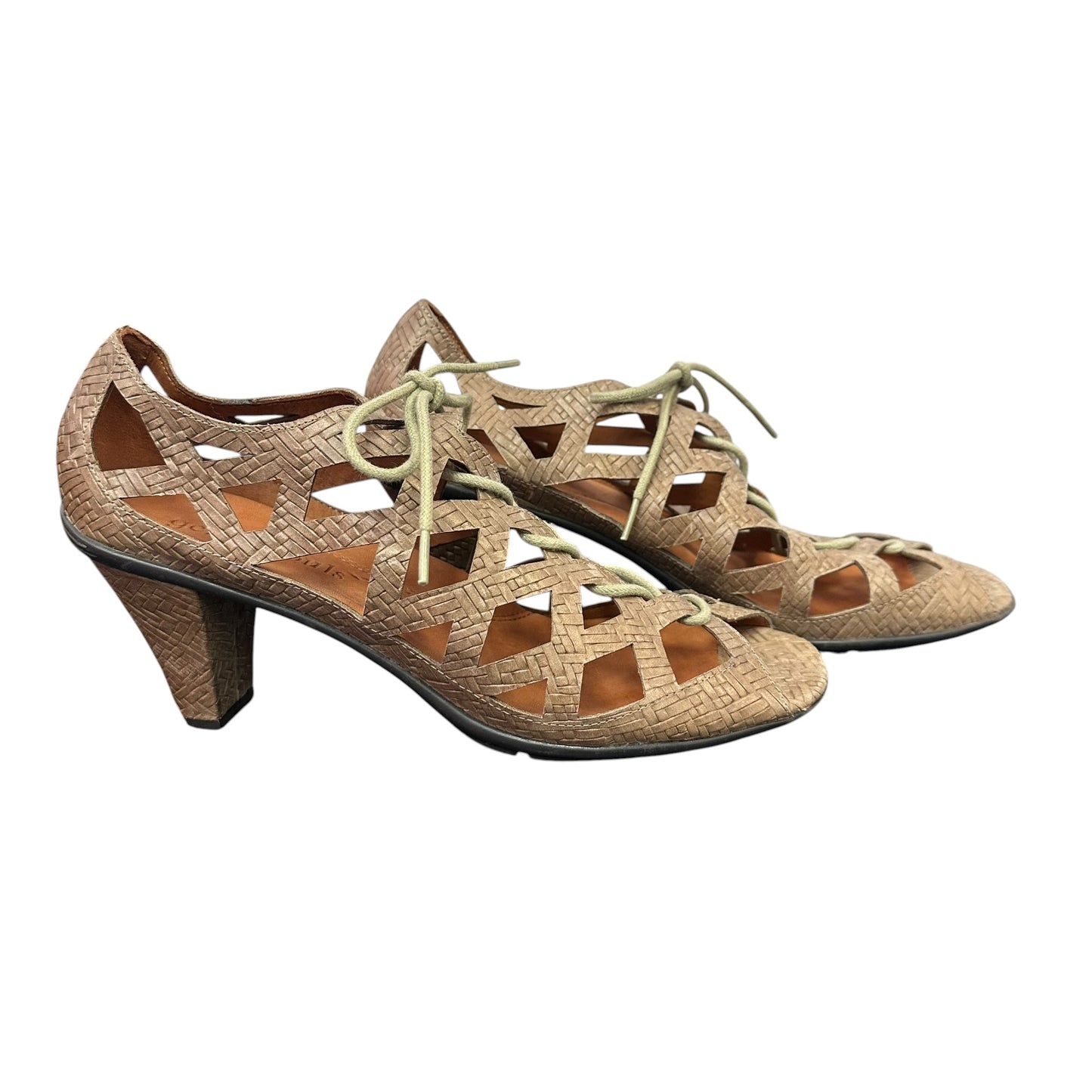 GENTLE SOULS BROWN LACE UP OKEY DOKEY HEELS NEW 100 SZ 10