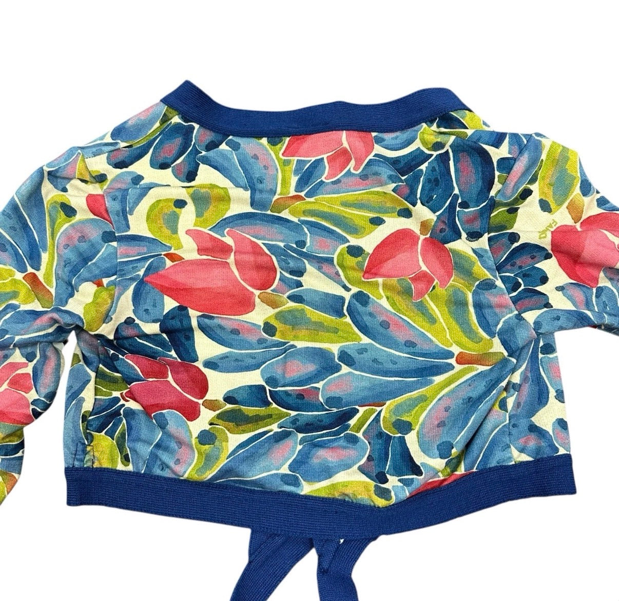 FARM RIO BOLERO CROPPED TOP FLORAL KNIT 218 SMALL
