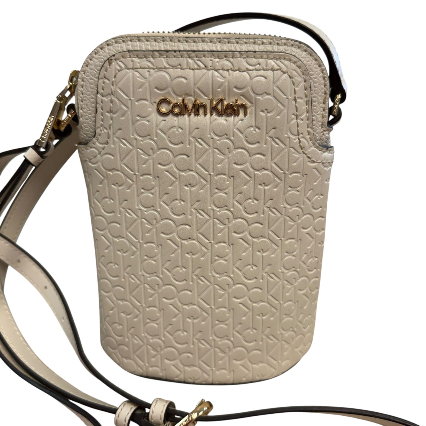 CALVIN KLEIN WHITE CROSSBODY FAUX LEATHER