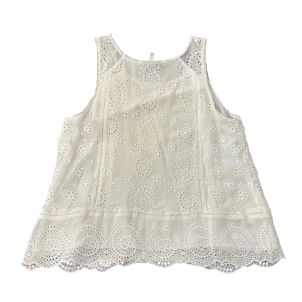 JOIE 100% SILK BEIGE EYELET BLOUSE 249 XS