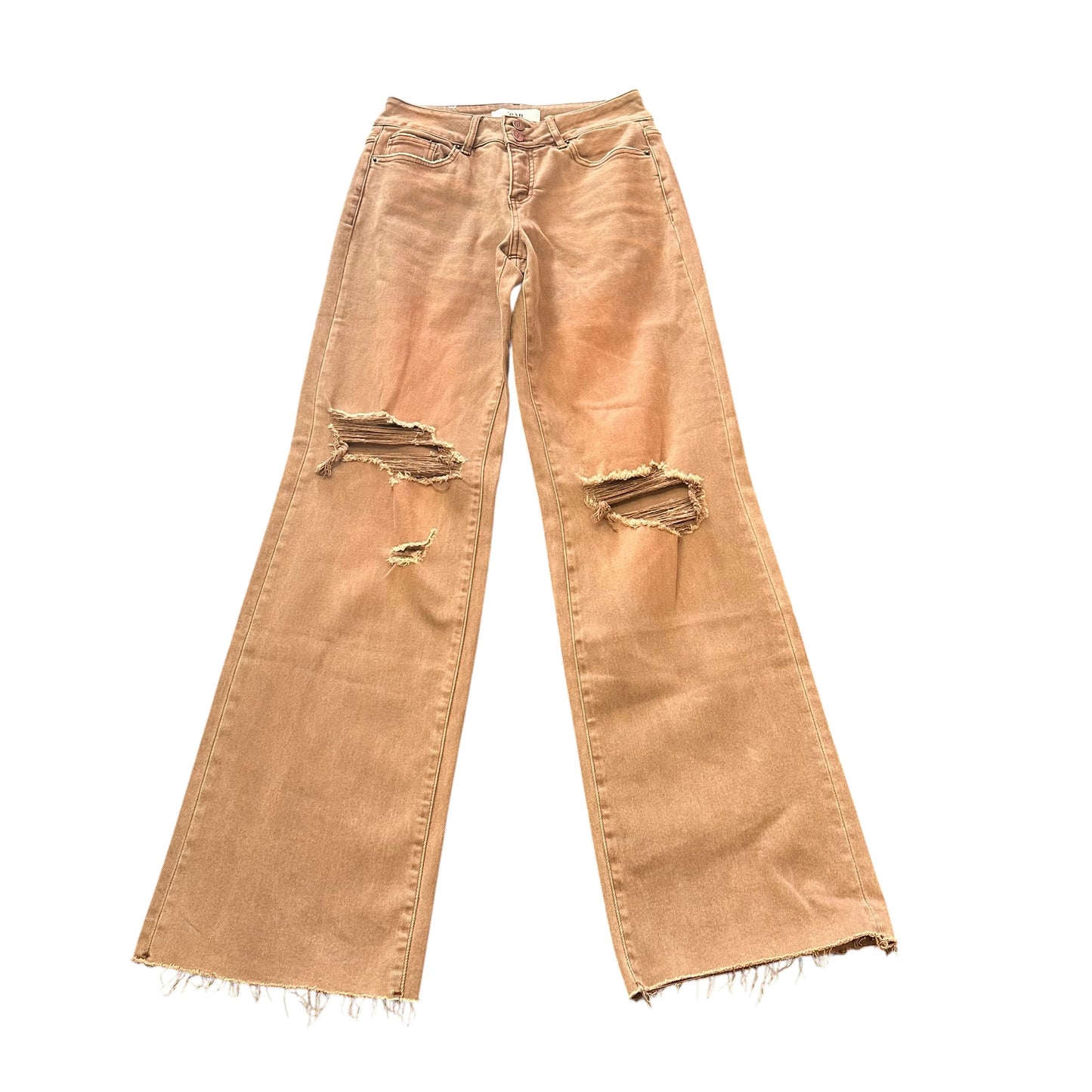 DENIM BAR BROWN HIGH RISE WIDE LEG JEANS 26 SZ 28