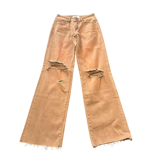 DENIM BAR BROWN HIGH RISE WIDE LEG JEANS 26 SZ 28