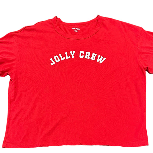 CHRISTMAS TSHIRT RED JOLLY CREW 100 XL