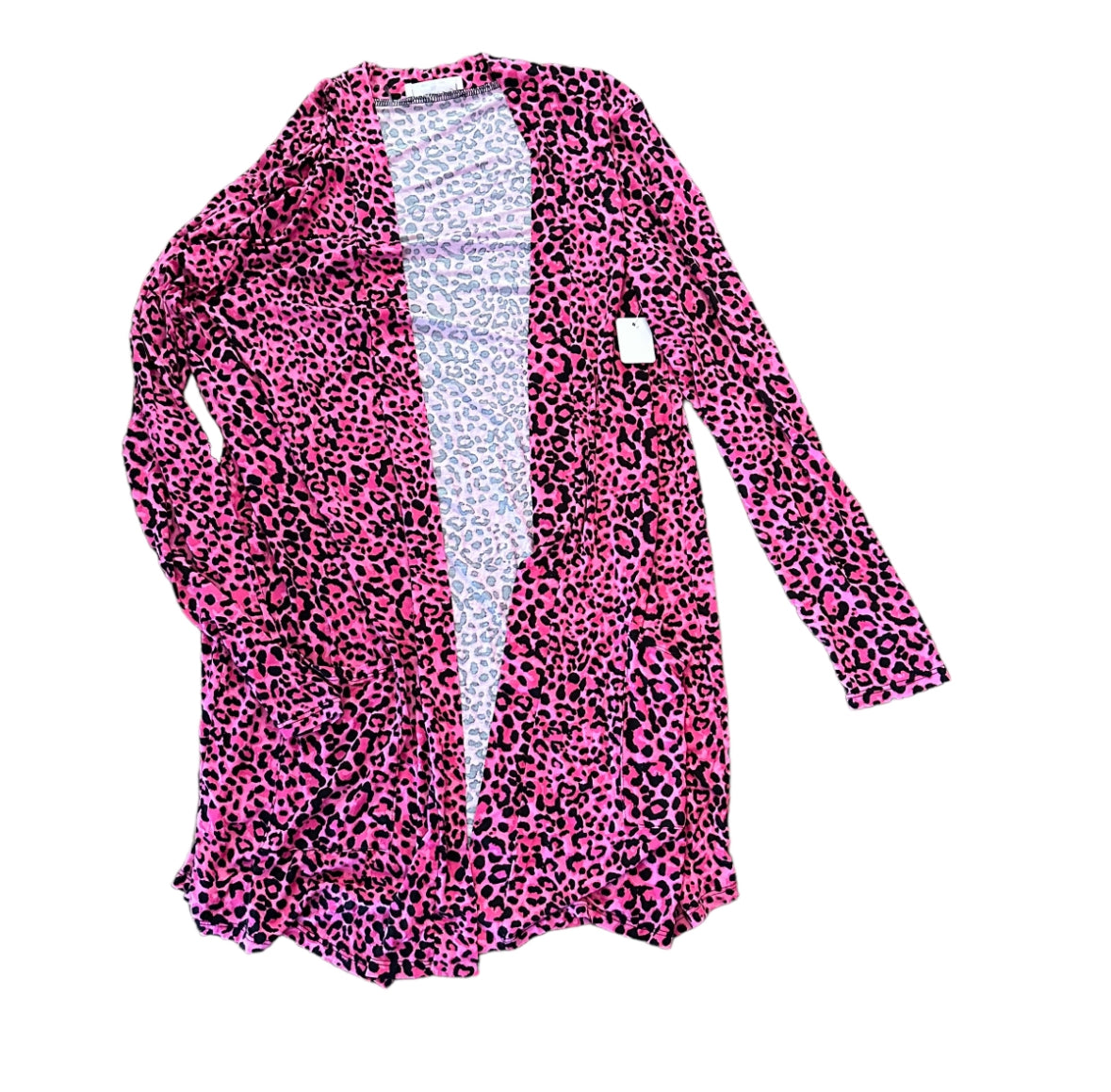 ZENANA PINK ANIMAL PRINT CARDIGAN - XL