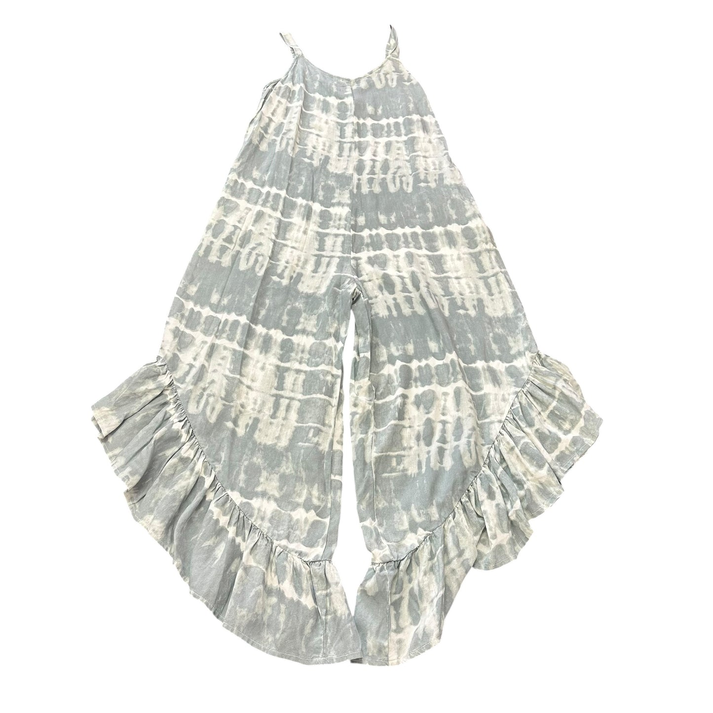 JAPANA GREEN BEIGE TIE DYE JUMPSUIT 100 SMALL