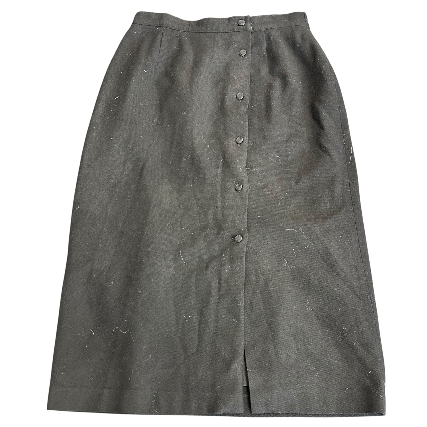SAG HARBOR BLACK 100% WOOL MIDI SKIRT VINTAGE SZ 12/14