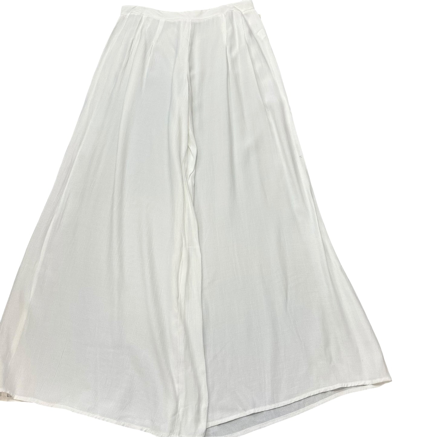LUCY LOVE WHITE WIDE LEG TROUSERS BACK ZIP 216 MEDIUM