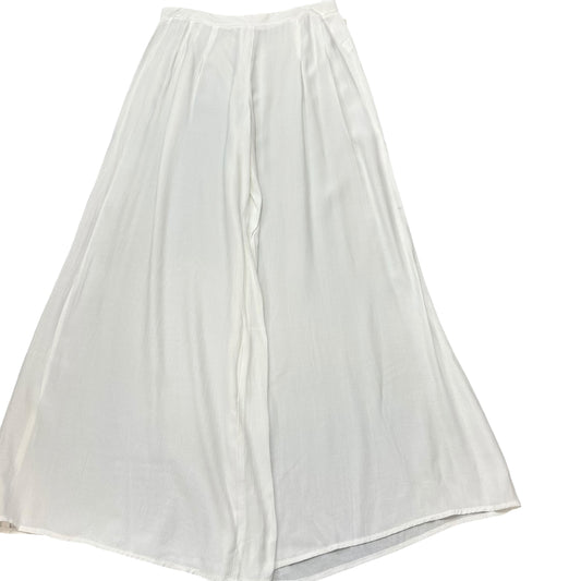 LUCY LOVE WHITE WIDE LEG TROUSERS BACK ZIP 216 MEDIUM