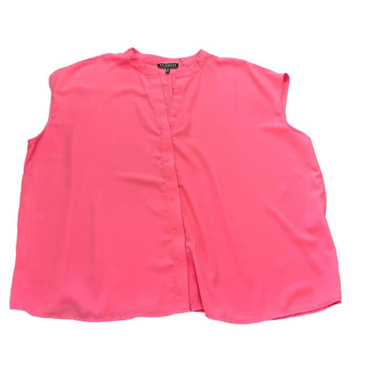 ELOQUII PINK SEMI SHEER BLOUSE 100 SZ 24