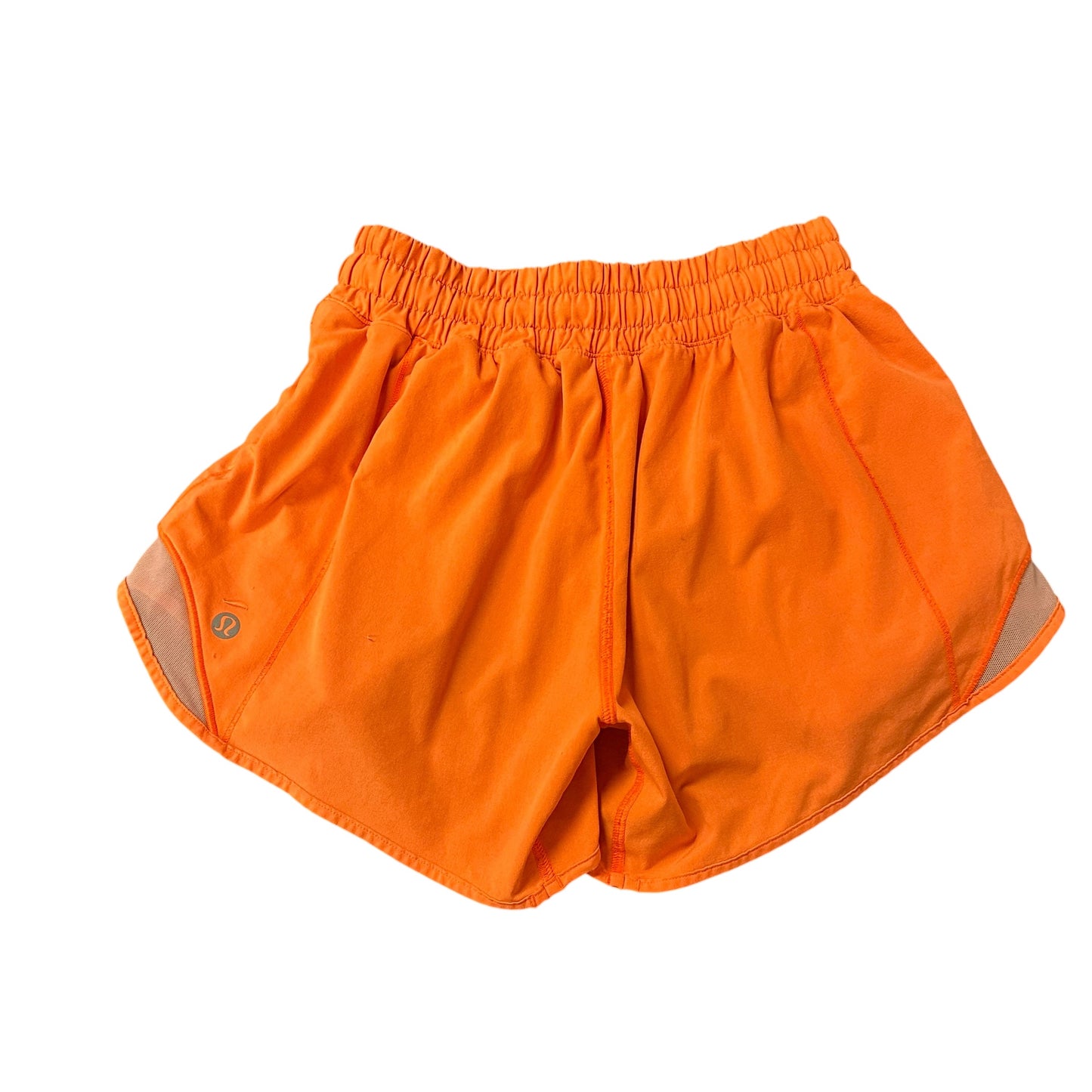 LULULEMON HOTTY HOT SHORTS ORANGE 122 LINER REMOVED SZ 2